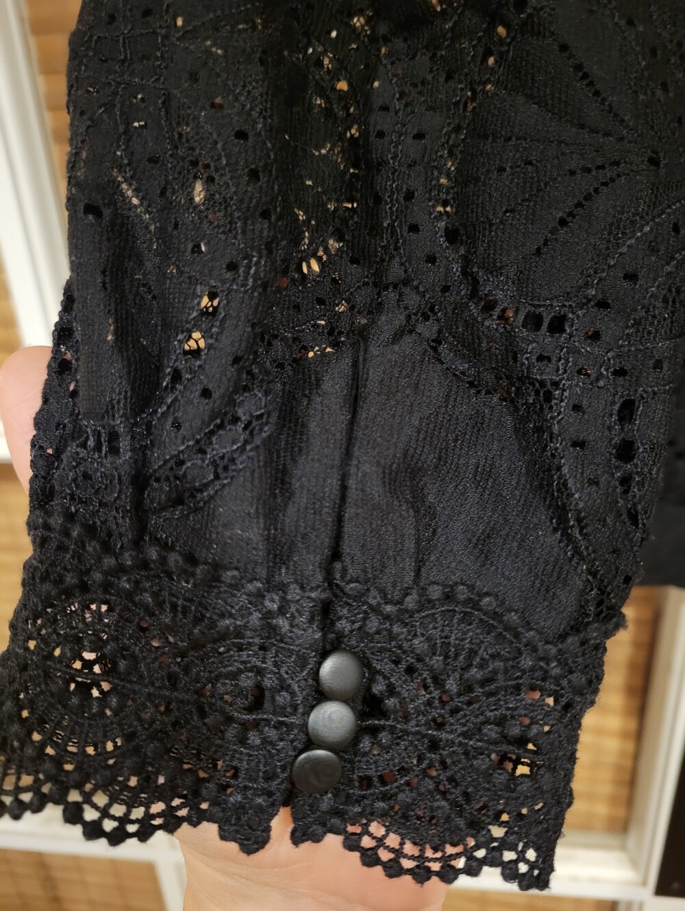 Sezane Black Bianca Lace Eyelet Blouse - Picture 6 of 11